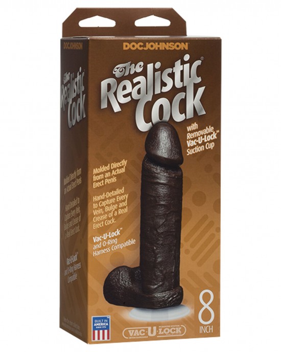 The Realistic Cock 8 Inch Dildo Black