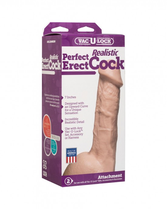 VacULock 7 Inch Perfect Erect Cock Attachment Flesh Pink