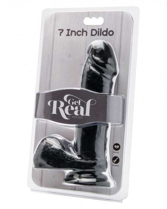 ToyJoy Get Real 7 Inch Dong With Balls Black