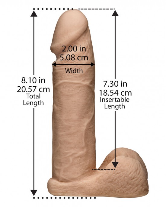 VacULock Ultraskyn 8 Inch Realistic Cock With Ultra Harness
