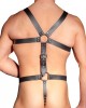 Zado Mens Leather Adjustable Harness With Cock Ring
