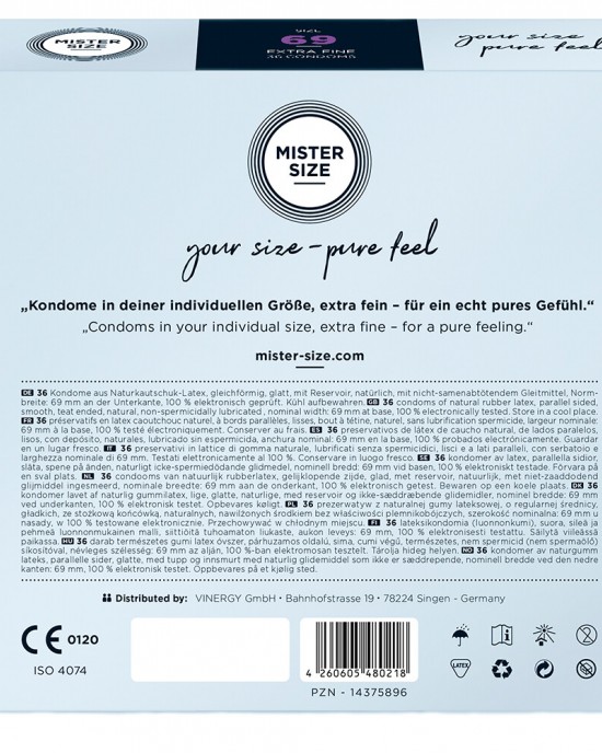 Mister Size 69mm Your Size Pure Feel Condoms 36 Pack