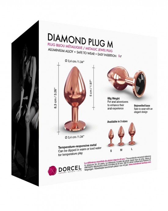 Dorcel Diamond Butt Plug Rose Gold Medium
