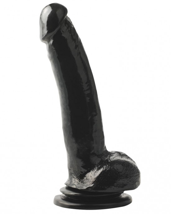 Basix 9 Inch Dong With Suction Cup Thicky Black
