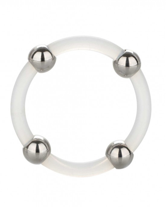 Steel Beaded Silicone Ring Large
