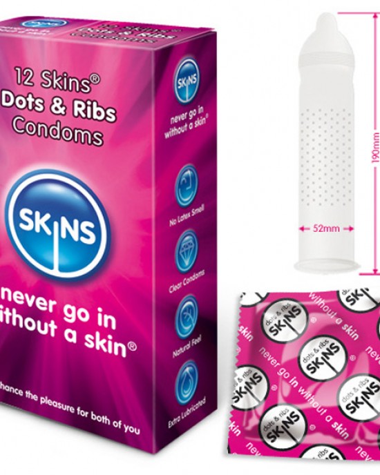 Skins Condoms Dots And Ribs 12 Pack