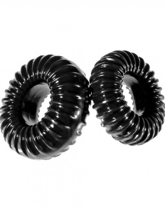 Perfect Fit XPlay Gear Slim Ribbed Cock Rings 2 Pack