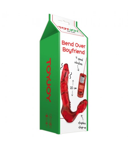 ToyJoy Bend Over Boyfriend Strapless Strap On Red