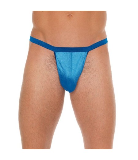 Mens Blue GString With Pouch
