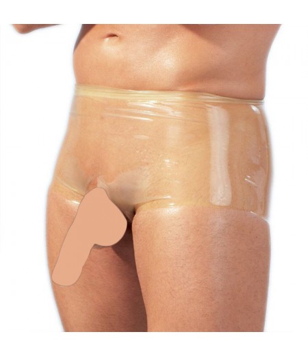 Latex Boxers With Penis Sleeve Clear
