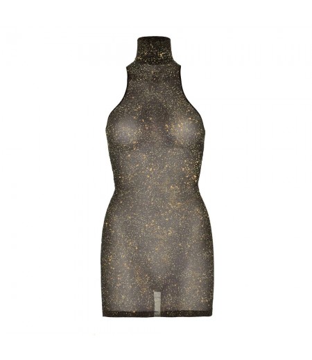Leg Avenue Lurex Spandex Mini Dress Gold UK 8 to 14