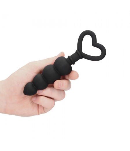 Ouch Silicone Anal Love Beads Black