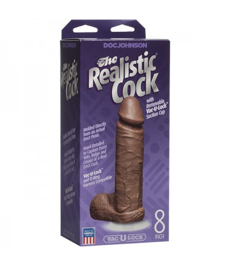 The Realistic Cock 8 Inch Dildo Flesh Brown