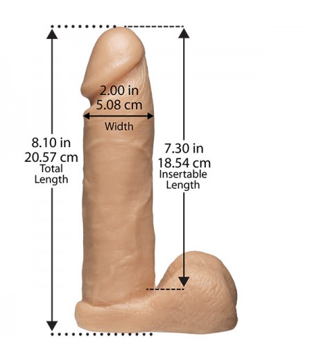 VacULock 8 Inch Realistic Cock With Ultra Harness