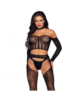 Leg Avenue Top and Suspender Set UK 8 to 14