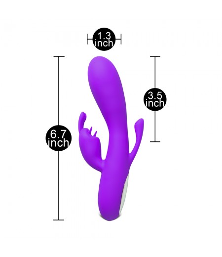 Double Bunny 12 speed Silicone Vibe Purple