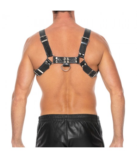 Ouch Chest Bulldog Harness Black Large to Xlarge