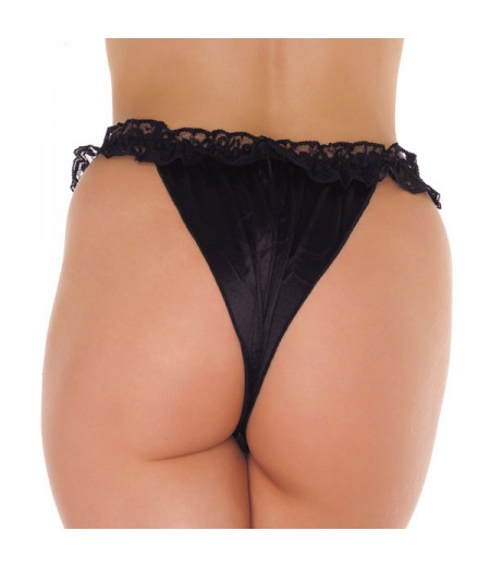 Frilly Black Open Brief