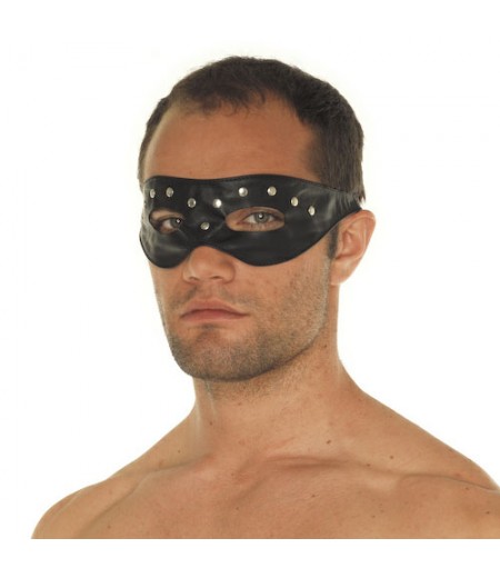 Leather Open Eye Mask With Rivets